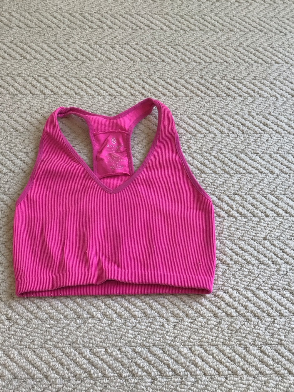 FP Movement by Free People Hot Pink Ribbed Racerback Tank Top